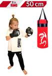 Zestaw bokserski dla dzieci: worek 50 cm czerwony + rękawice 4Kids
