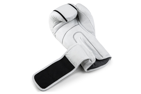 Rękawice bokserskie skórzane Competition White