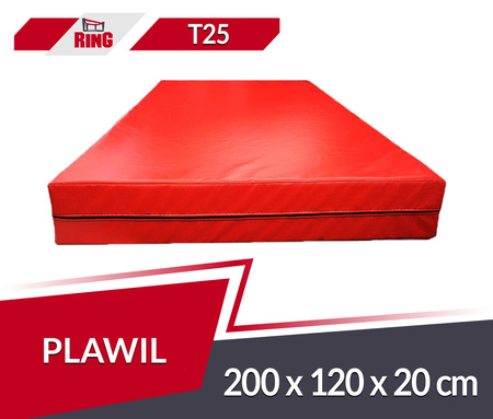 Materac gimnastyczny rehabilitacyjny 200 x 120 x 20 cm T25 Plawil czerwony