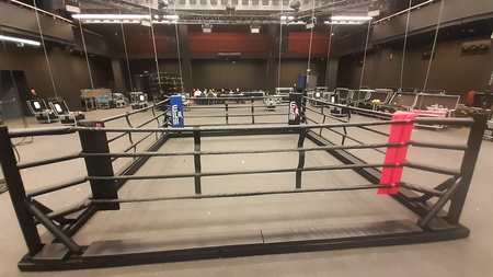 Profesjonalny ring bokserski podłogowy 4 x 4 m