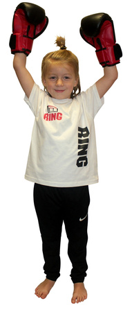 Zestaw bokserski dla dzieci: worek 60 cm biały + rękawice Fire