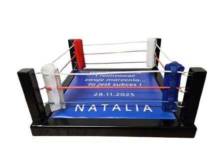 Miniaturowy ring bokserski z dedykacją