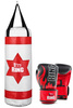 Zestaw bokserski dla dzieci: worek 60 cm biały + rękawice Fire