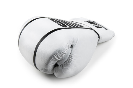 Rękawice bokserskie skórzane Competition White