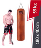 Worek bokserski Premium ze skóry naturalnej 180 x 40 cm 55 kg brązowy