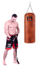 Worek bokserski Premium ze skóry naturalnej 130 x 35 cm 40 kg brązowy