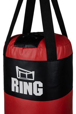 Zestaw bokserski dla dzieci: worek 80 x 30 cm 10 kg czerwony + mocowanie + rękawice Fire