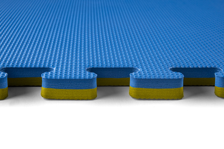 Mata puzzle Eco-Line 100 x 100 x 2 cm niebiesko żółta