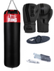 Pusty zestaw worek bokserski Kolos 150 x 45 cm czerwony + rękawice Force + mocowanie owalne