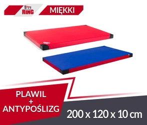 Materac PVC Plawil 200 x 120 x 10 R60 + antypoślizgowy czerwony