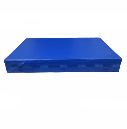 Materac zeskokowy 300 x 200 x 40 cm komorowy PVC niebieski