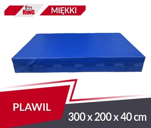 Materac zeskokowy 300 x 200 x 40 cm komorowy PVC niebieski