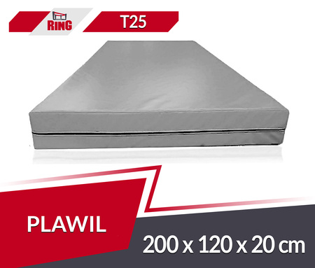 Materac gimnastyczny rehabilitacyjny 200 x 120 x 20 cm T25 Plawil SZARY antypoślizgowy