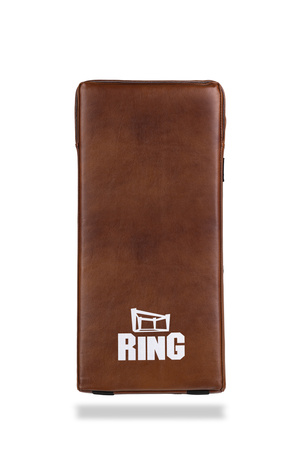 Duża tarcza profilowana 75 x 35 x 15 cm skóra skórzana brązowa