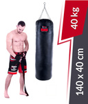 Worek bokserski Premium ze skóry naturalnej 140 x 40 cm 40 kg czarny