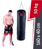 Worek bokserski Premium ze skóry naturalnej 160 x 40 cm 50 kg czarny