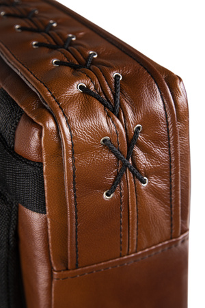 Duża tarcza profilowana 75 x 35 x 15 cm skóra skórzana brązowa