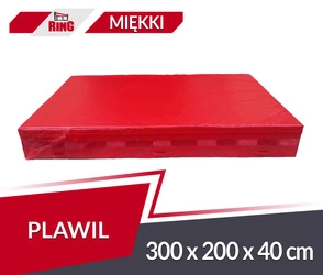 Materac zeskokowy 300 x 200 x 40 cm komorowy PVC czerwony