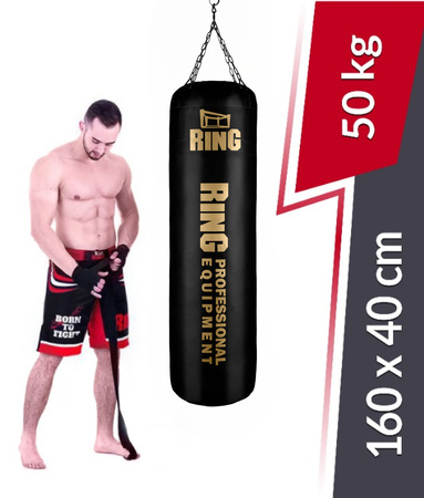 Worek bokserski 160 x 40 cm 50 kg złote logo