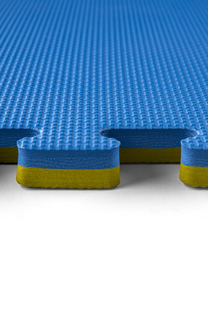 Mata puzzle Eco-Line 100 x 100 x 2 cm niebiesko żółta