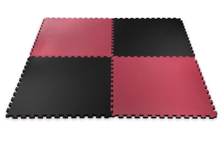 Mata puzzle Eco-Line 100 x 100 x 2 cm czarno czerwona