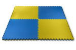 Mata puzzle Eco-Line 100 x 100 x 4 cm niebiesko żółta