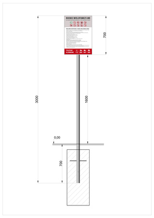 Regulamin Boiska Wielofunkcyjnego – Tablica Informacyjna z Konstrukcją Stalową
