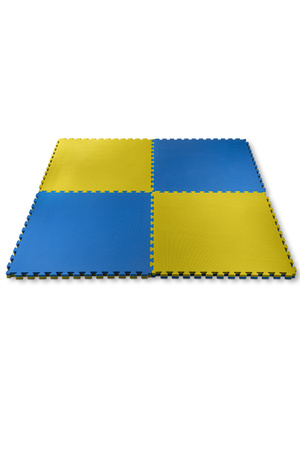 Mata puzzle Eco-Line 100 x 100 x 4 cm niebiesko żółta