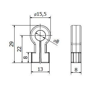 Haczyk zaczep Omega mocowanie siatki do bramek