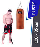 Worek bokserski Premium ze skóry naturalnej 100 x 35 cm pusty brązowy