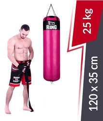 Worek bokserski Super 120 x 35 cm 25 kg różowy
